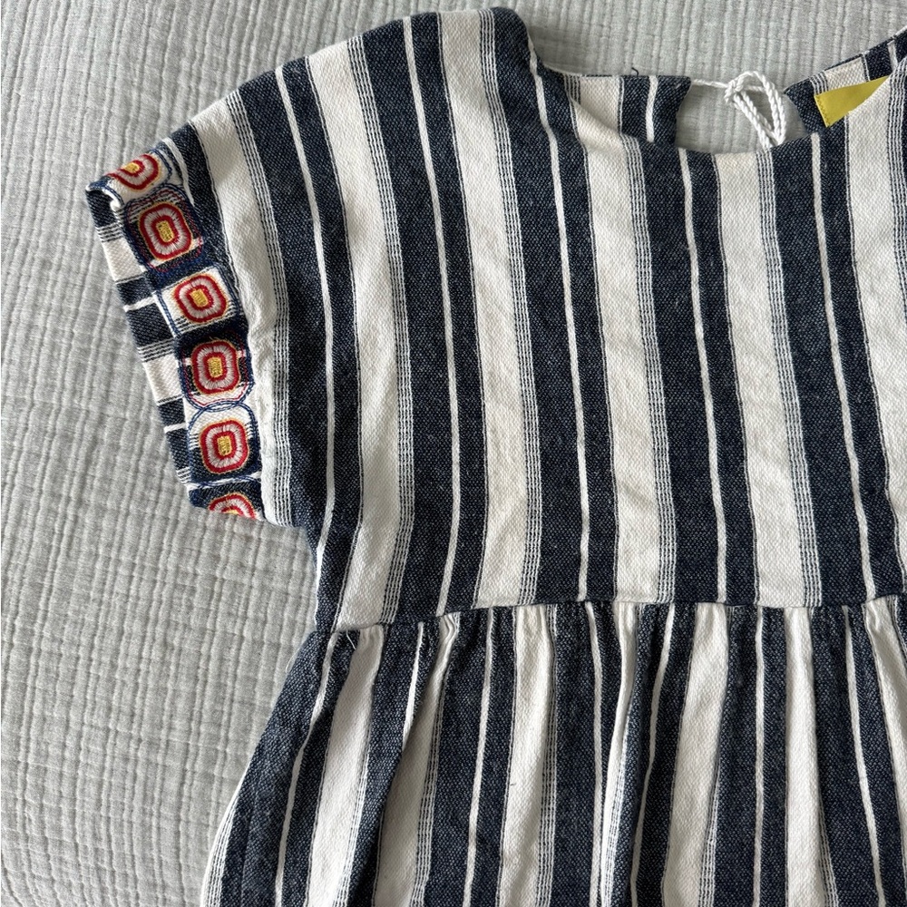 Maeve Anthropologie Blue and White Embroidered Shirt